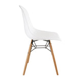 Bolero PP Moulded Side Chair White with Spindle Legs (Pack 2)