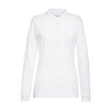Brook Taverner Anna Womens Long Sleeve Polo Shirt White Size L