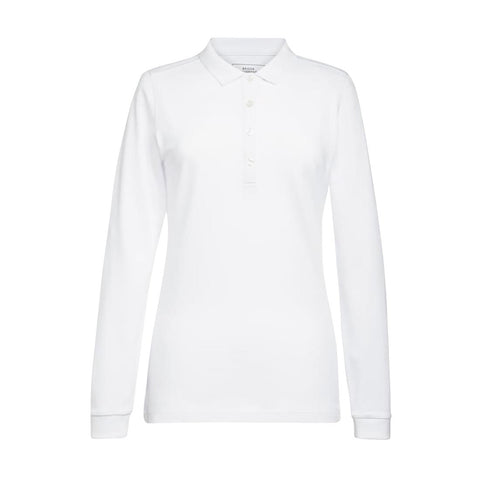 Brook Taverner Anna Womens Long Sleeve Polo Shirt White Size S