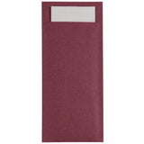 Europochette Burgundy Cutlery Pouch with White Napkin (Pack of 500)