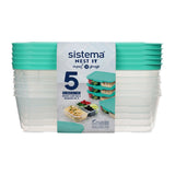 Sistema Nest It Meal Prep Containers 1.9Ltr (Pack of 5)