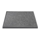 Bolero Black Brushed Mix Outdoor Tempered Glass Table Top Square Grey Trim 700mm