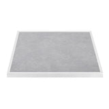 Bolero Light Grey Stone Effect Outdoor Tempered Glass Table Top White Trim 700mm