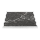 Bolero Dark Granite Effect Outdoor Tempered Glass Table Top White Trim 700mm
