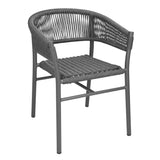 Bolero Florence Grey Mix Rope Twist Wicker Chairs (Pack of 2)