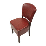 Hanoi Dining Chair In Dark Walnut with Bison Vinyl Bordeaux (Pack of 2)