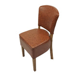 Hanoi Dining Chair In Weathered Oak with Bison Vinyl Tan (Pack of 2)