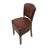 Hanoi Dining Chair In Weathered Oak with Bison Vinyl Espresso (Pack of 2)