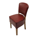 Hanoi Dining Chair In Weathered Oak with Bison Vinyl Bordeaux (Pack of 2)