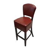 Hanoi Bar Chair in Dark Walnut with Bison Bordeaux Vinyl