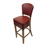 Hanoi Bar Chair in Weathered Oak with Bison Bordeaux Vinyl