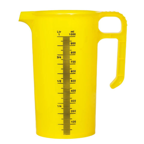 Pro-Measures Polypropylene Measuring Jug Yellow 1Ltr
