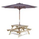 Rowlinson Picnic Table 5ft with Grey Parasol 2.7m