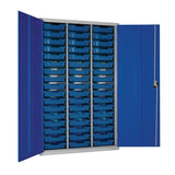 51 Tray High-Capacity Storage Cupboard - Blue with Blue Trays