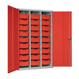 27 Tray High-Capacity Storage Cupboard - Red with Red Trays