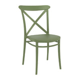 Cross Side Chair Olive Green (Pack of 2)