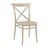 Cross Side Chair Taupe (Pack of 2)