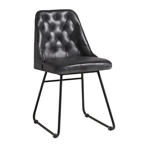 Harland Side Chair Leather Vintage Black (Pack of 2)