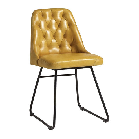 Harland Side Chair Leather Vintage Gold (Pack of 2)
