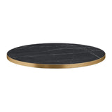 Omega Round Laminate Table Top Black Marble 600mm