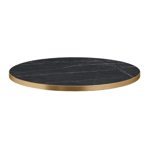 Omega Round Laminate Table Top Black Marble 700mm