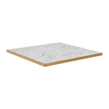 Omega Square Laminate Table Top White Carrara Marble 700x700mm