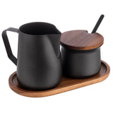 APS Acacia Wood And Stainless Steel Milk and Sugar Set