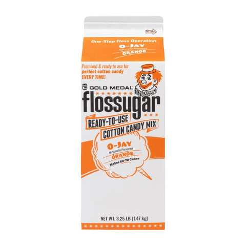 Flossugar Orange Ready to Use Cotton Candy Mix 1.47kg