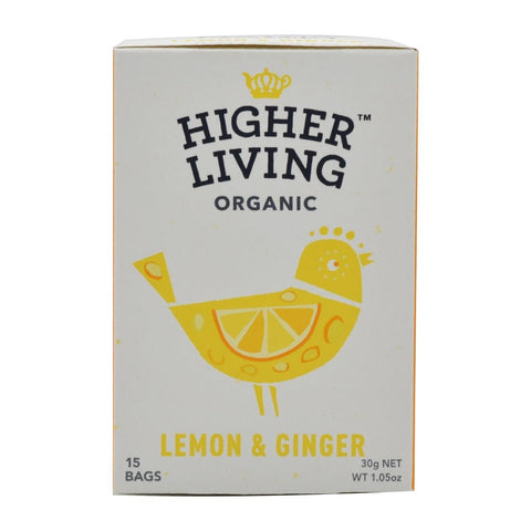 Higher Living Lemon & Ginger Organic Teabags (Pack of 60)