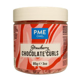 PME Chocolate Curls Strawberry 85g
