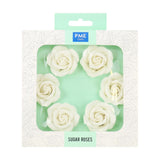 PME White Sugar Roses 45mm (Pack of 6)