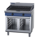 Blue Seal 900mm Elec Chargrill with Cabinet Base UKE596D-C