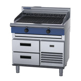 Blue Seal 900mm Electric Chargrill with Refrigerated Base UKE596D-R