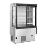 Zoin Silver Multideck Display Stainless Steel Finish with Sliding Doors 1000mm