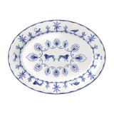 William Edwards Sultan's Garden Blue Oval Tray Misc 350mm (Pack of 6)