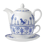 William Edwards Sultan's Garden Blue Tea for One Set Coupe (Pack of 6)