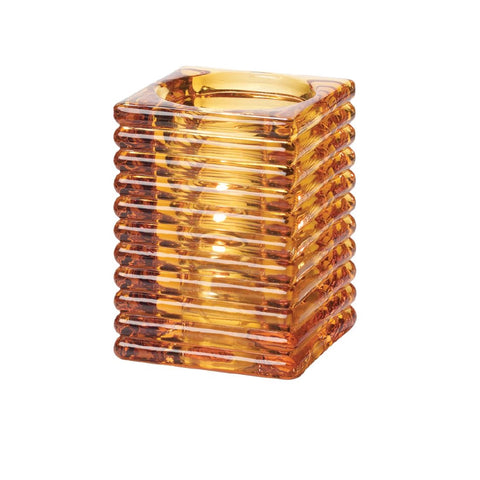 Hollowick Horizontal Rib Block Amber Glass Lamp 73mm x 105mm (Pack of 6)