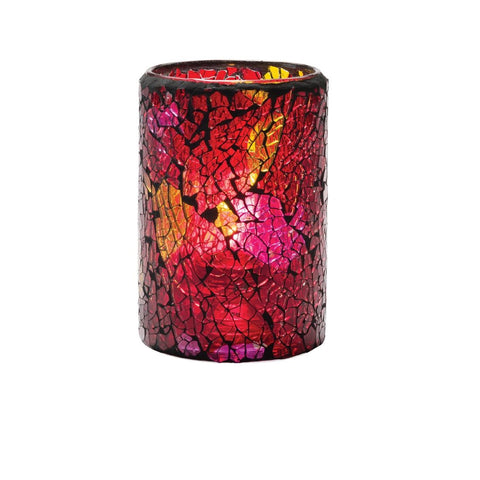 Hollowick Red & Gold Crackle Glass Cylinder Lamp 80mm x 144mm (Pack of 24)
