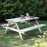 Rowlinson Picnic Table Natural Timber 180cm