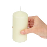 Ivory Pillar Tall Candles 130mm (Pack of 12)