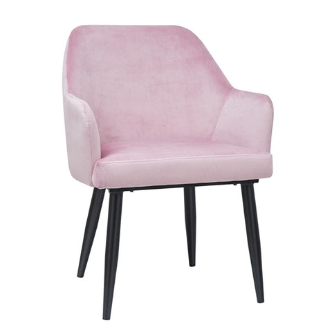 Bolero Lia Velvet Effect Chairs Dusty Pink (Set of 2)