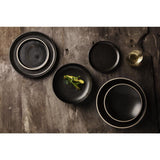 Olympia Canvas Flat Round Plate Delhi Black 180mm (Pack of 6)