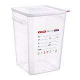 Araven Squared Transparent Polypropylene Container with Lid 22Ltr