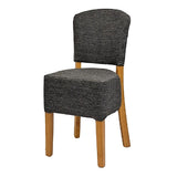 Hanoi Dining Chair In Soft Oak with Shetland Smoke Seatpad (Pack of 2)