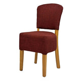 Hanoi Dining Chair In Soft Oak with Shetland Scarlet Seatpad (Pack of 2)