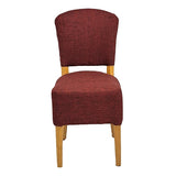 Hanoi Dining Chair In Soft Oak with Shetland Scarlet Seatpad (Pack of 2)