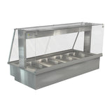 Cossiga Linear Series Drop-in Bain Marie 4x1/1GN w/Square Glass Assisted Service 1485mm