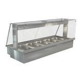 Cossiga Linear Series Drop-in Bain Marie 5x1/1GN w/Square Glass Assisted Service 1825mm