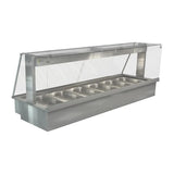Cossiga Linear Series Drop-in Bain Marie 6x1/1GN w/Square Glass Assisted Service 2165mm