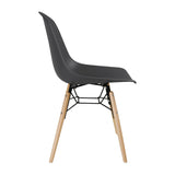 Bolero PP Moulded Side Chair Charcoal with Spindle Legs (Pack 2)